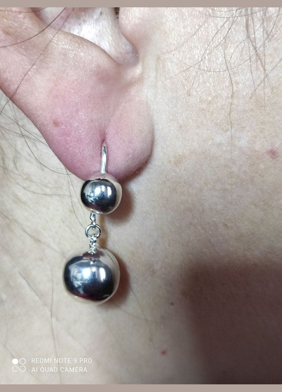 Срібні сережки-кульки Shiny ш1т No Brand (331145346)