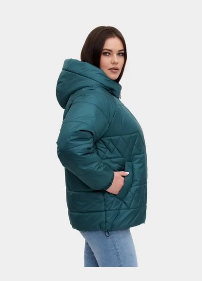 Смарагдова демісезонна жіноча демісезонна куртка великого розміру SK