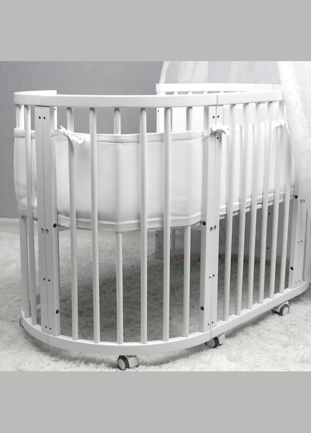 Защитные бортики на кроватку для новорожденного 2в1 защита на кроватку 320*27 см. и 150*27 см. Бортик для кроватки, Белый PAPAELLA (329194624)