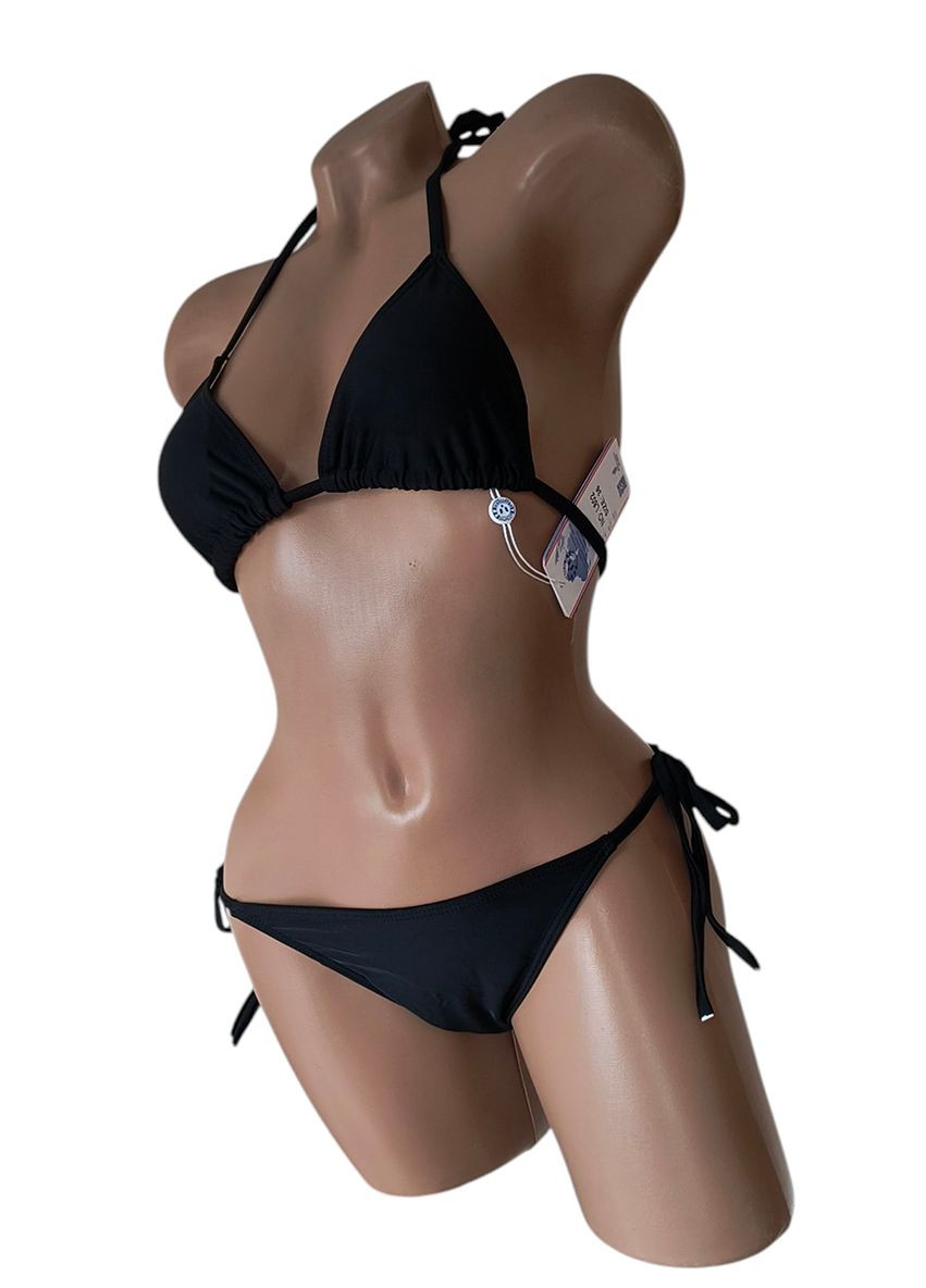 Черный демисезонный купальник женский классический "шторка" бикини Samegame Шторка