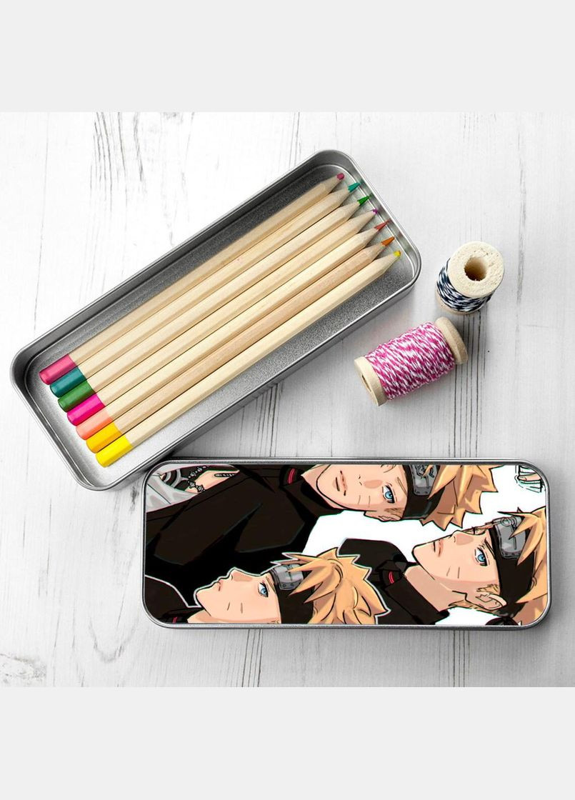 Пенал школьный для мальчика и девочки металлический Аниме Боруто #007 7*18 см Silver No Brand (309154898)