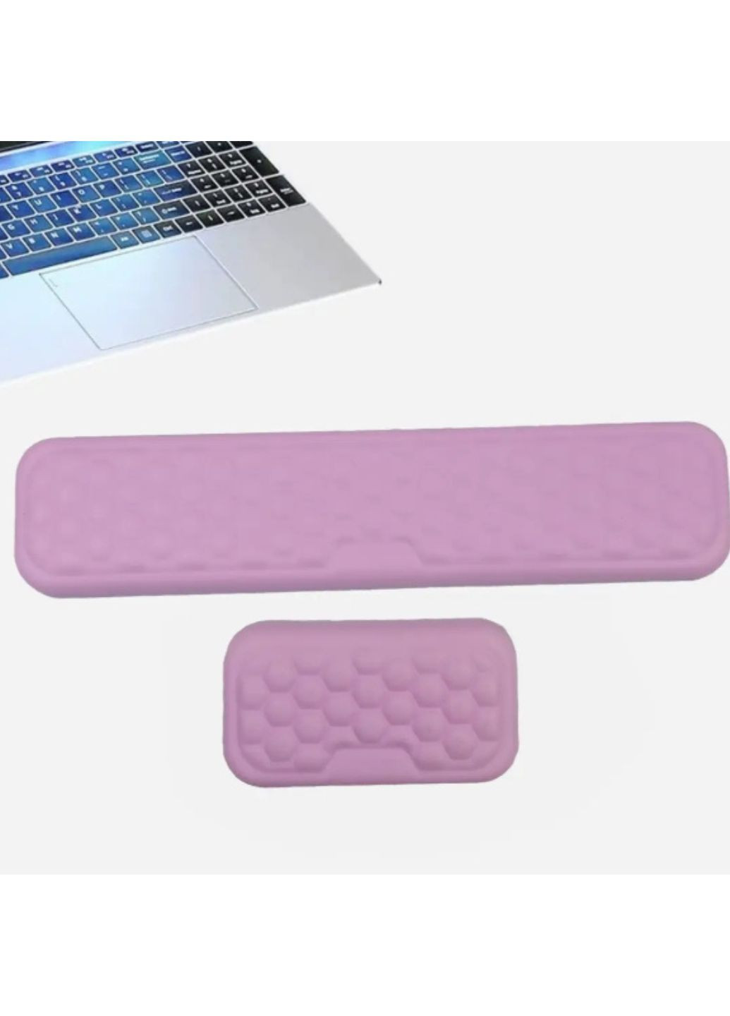 Килимок під зап'ястя для клавіатури та миші з масажним ефектом, комплект 2 шт, Рожевий, Екошкіра (КДМ-118-3) No Brand (371923035)
