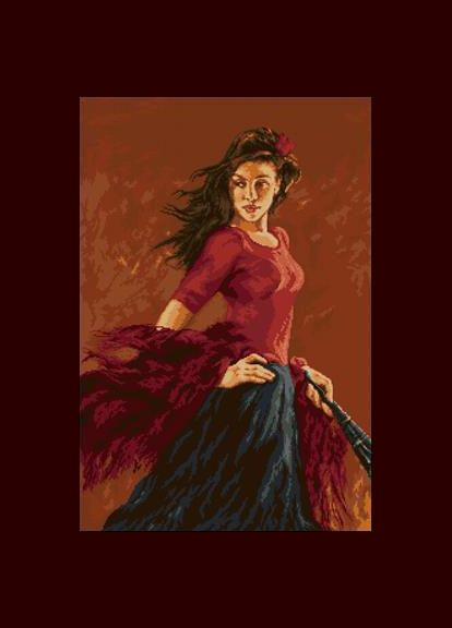 Набор для вышивки крестиком. Размер: 34*51 см. Танцовщица фламенко Лоскуток (315362081)