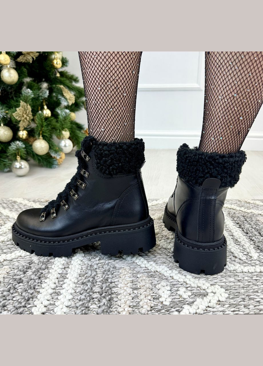 Осенние ботинки женские кожаные с барашком тедди. Vasha para