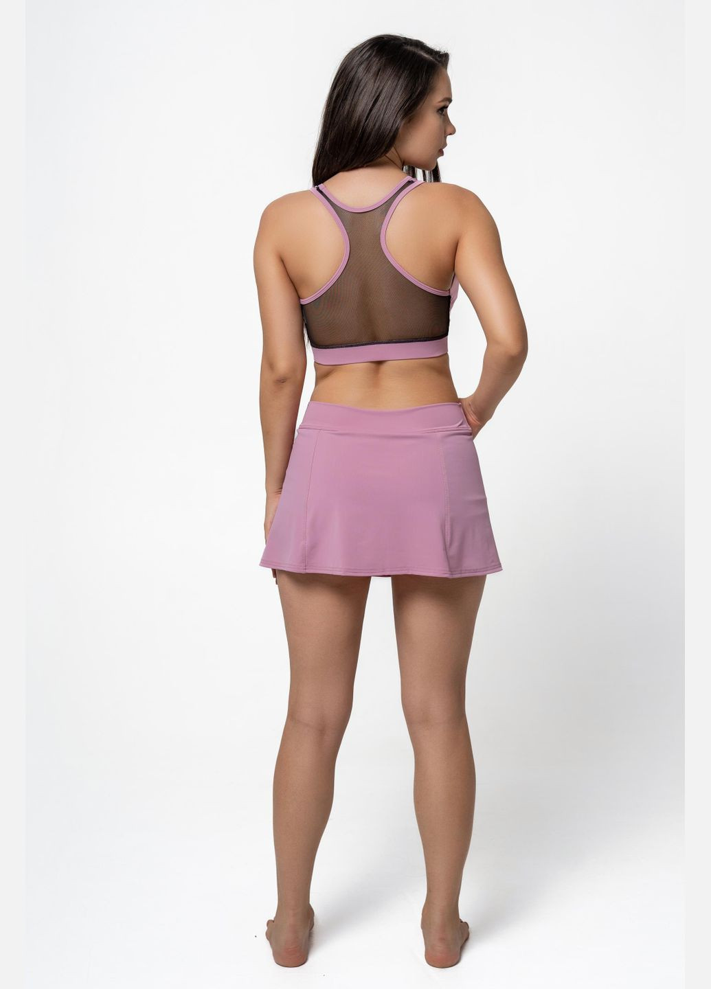 Женская спортивная юбка-шорты S пудровая Opt-kolo (286330519)