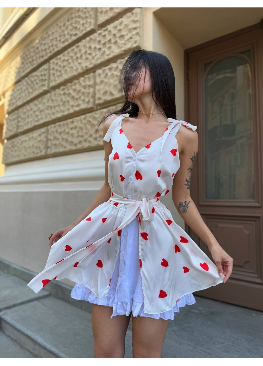 Белое праздничный платье Vione с цветочным принтом