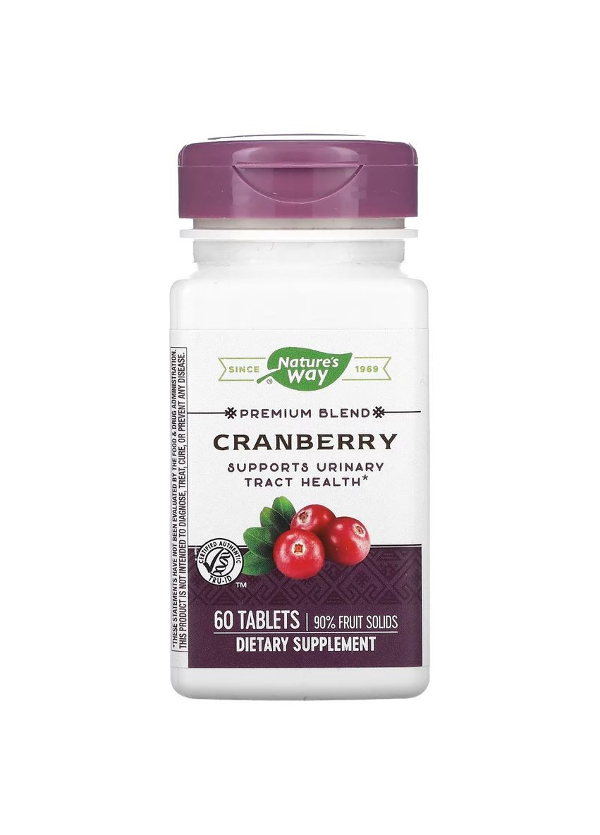 Журавлина, преміум-суміш, 400 мг, Cranberry, Premium Blend,, 60 таблеток Nature's Way (322741442)