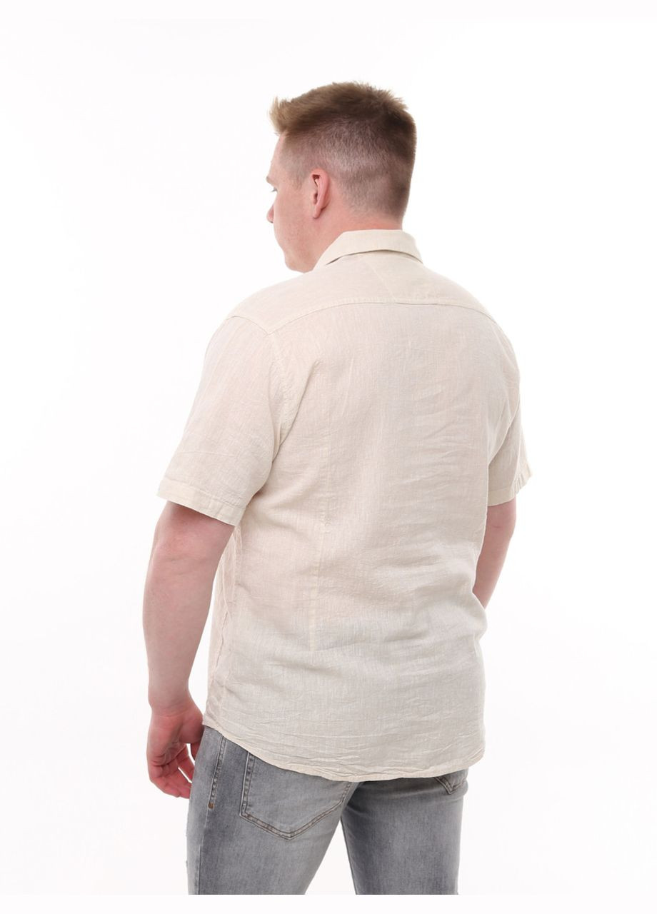 Светло-бежевая повседневный рубашка однотонная Jean Piere