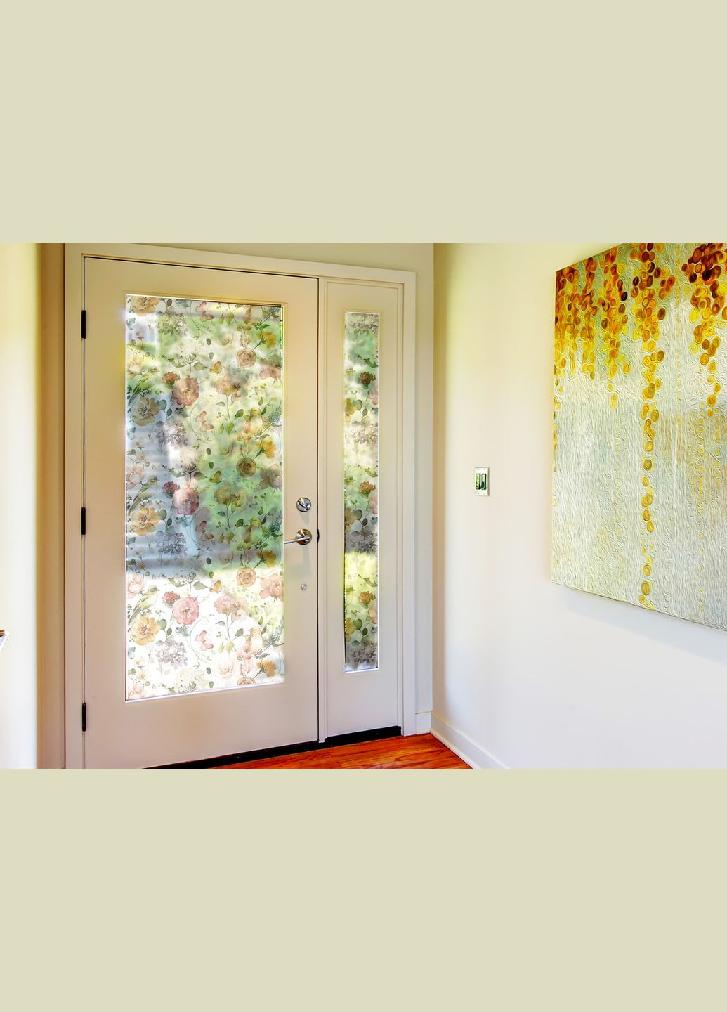 Солнцезащитная матирующая пленка на окна и зеркала Осенние цветы самоклейка на стекло 1 метр погонный Zatarga (324218696)