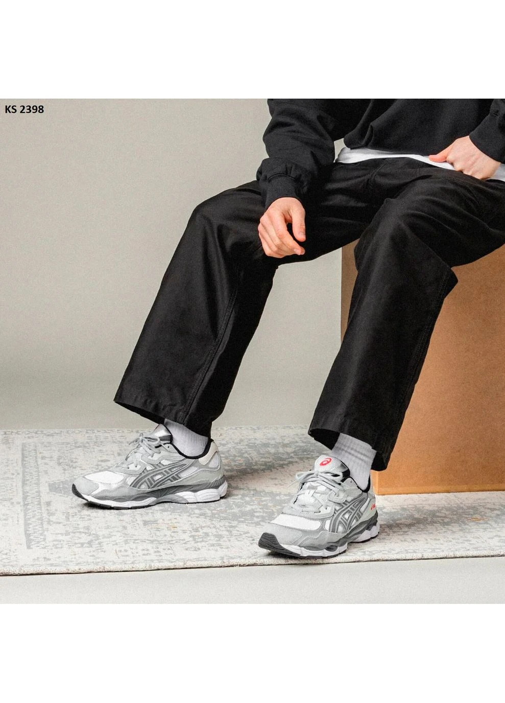 КРОССОВКИ ЖЕНСКИЕ ASICS GEL-NYC GREY WHITE АСИКС ГЕЛЬ НЮК No Brand серые демисезоны (369387554)