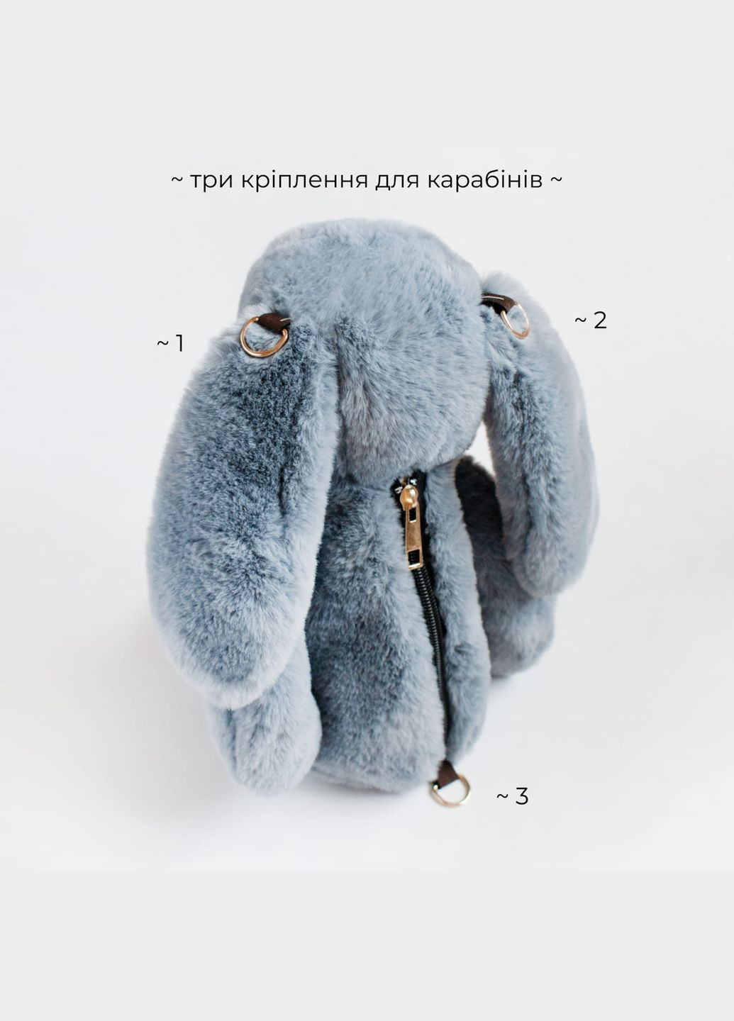 Сумка з гібридним кріпленням сіра плюшева у вигляді зайчика кавай ніжна харадзюку японський м'яка вмістовна портфель крос-боді No Brand (306736413)