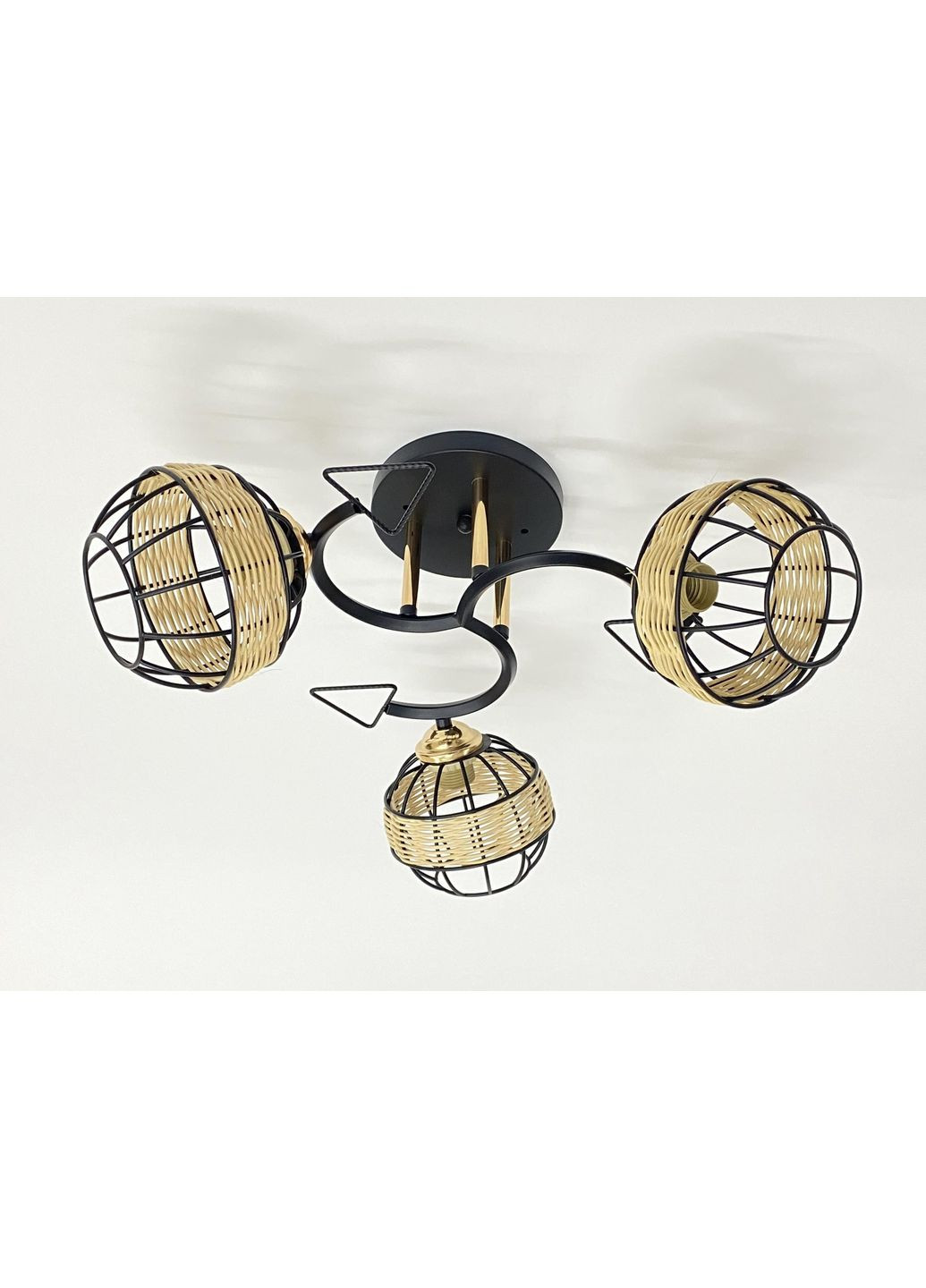 Потолочная люстра на 3 плафона 91179A/3 черный+хром Valeso (366546859)