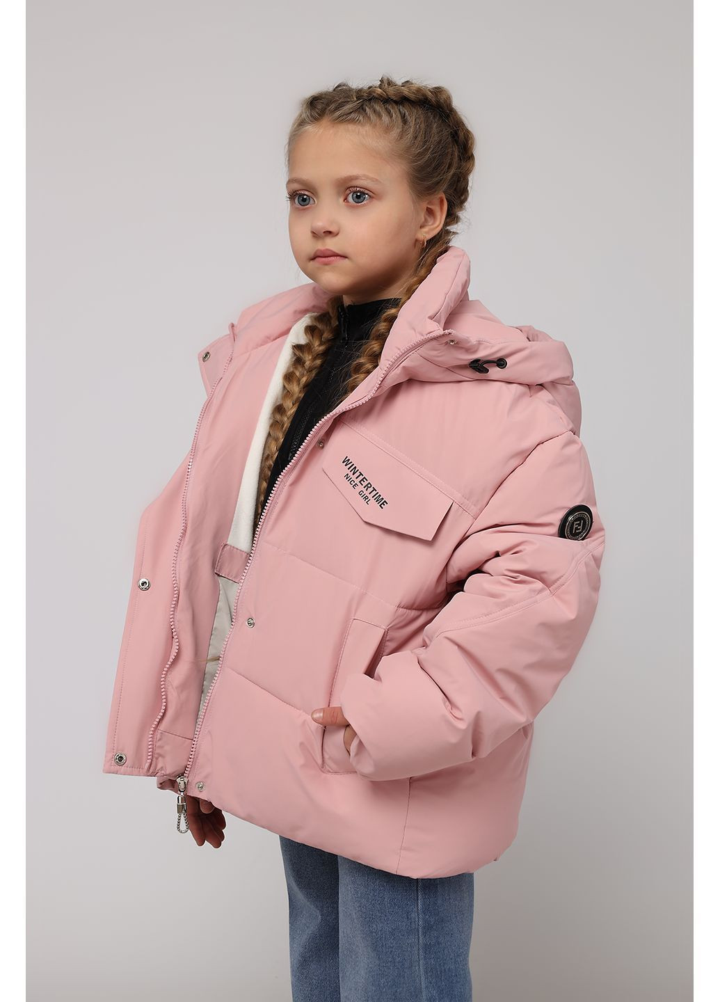 Розовая зимняя куртка для девочки цвет розовый cb-00280225 Yuki