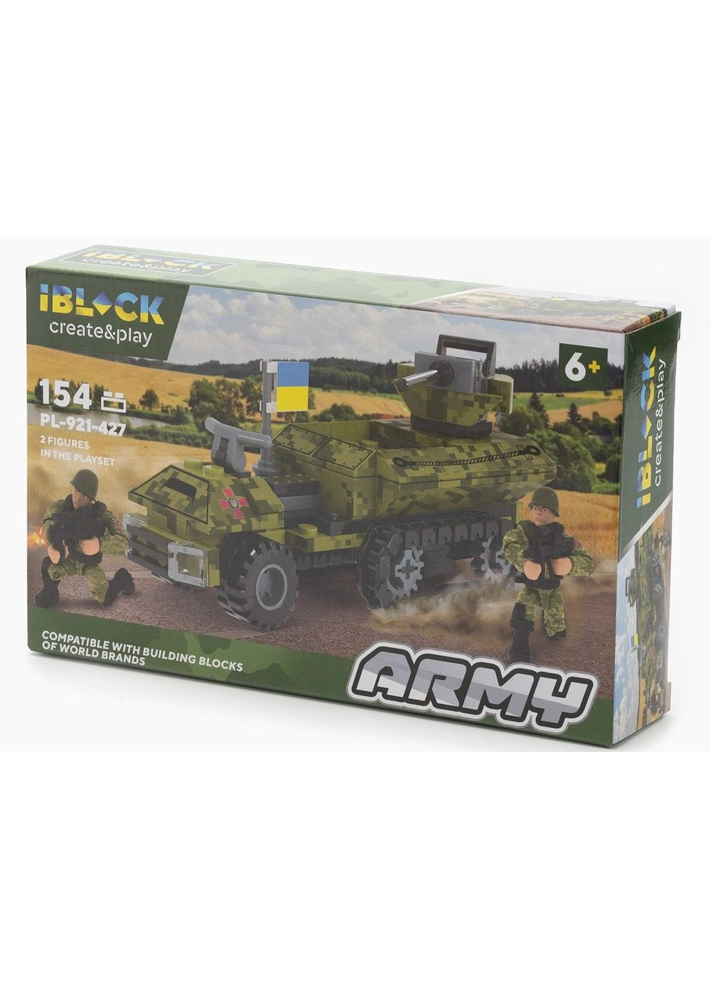 Конструктор пластиковый Армия Сухопутных войск Бронетранспортёр БТР 154 деталей iBlock 23х4,5х14 см No Brand (333719716)
