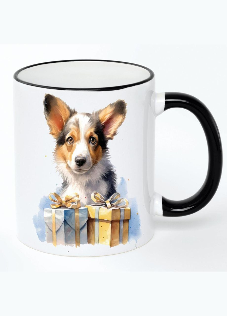 Чашка Dogs (кухоль, кружка) #081 Біла з чорною ручкою 330 мл No Brand (322715783)