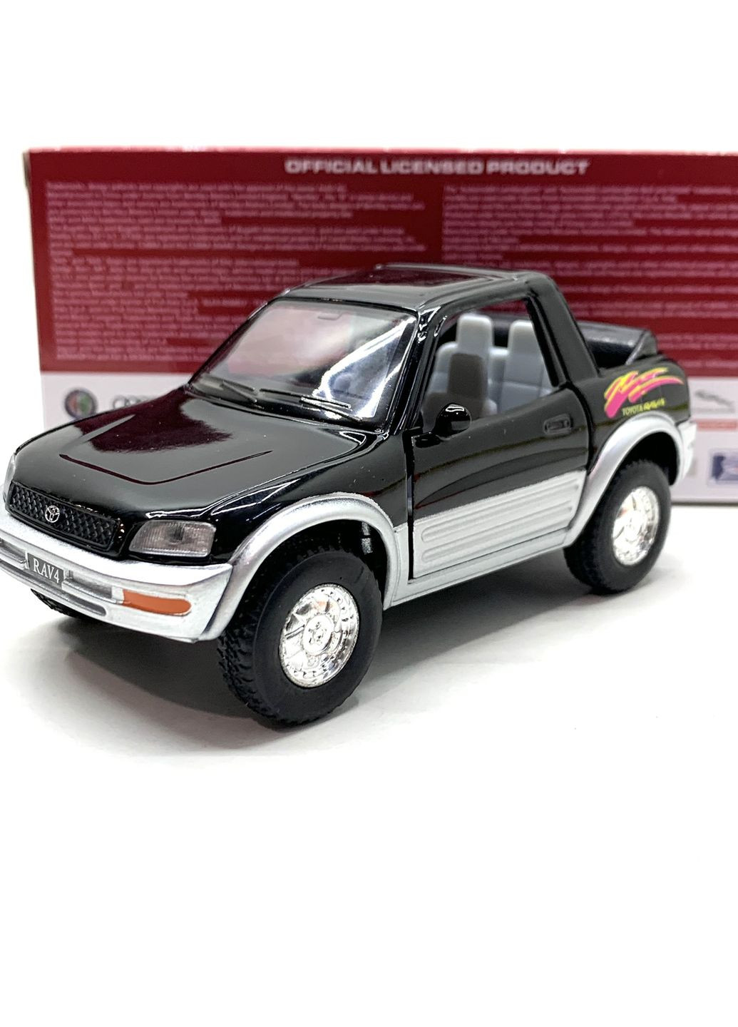 Машинка Toyota Rav 4 інерційна відчиняються двері 1:32 Чорна (KT5011W) Kinsmart (301421086)