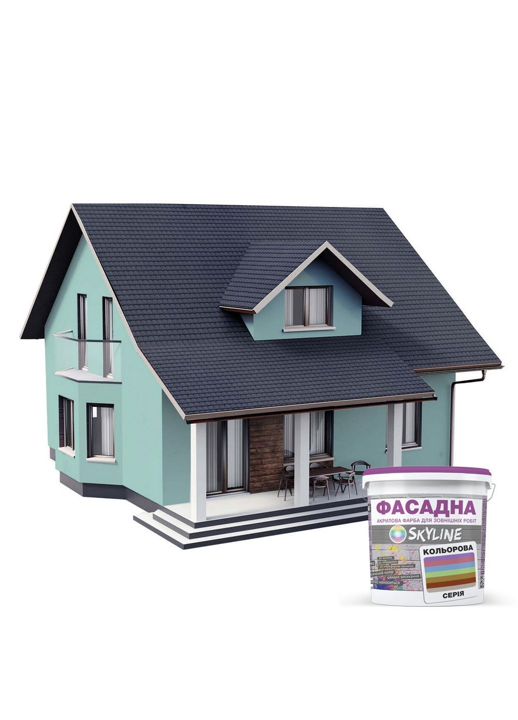 Фасадна фарба акрил-латексна 1020-B10G 3 л SkyLine (289364750)