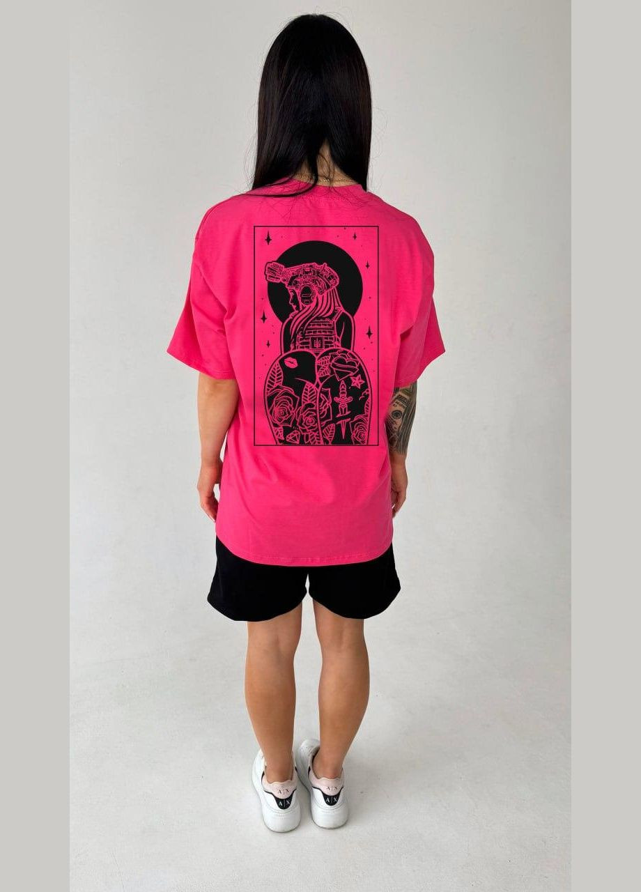 Футболка милитари розовая девушка No Brand (329471991)