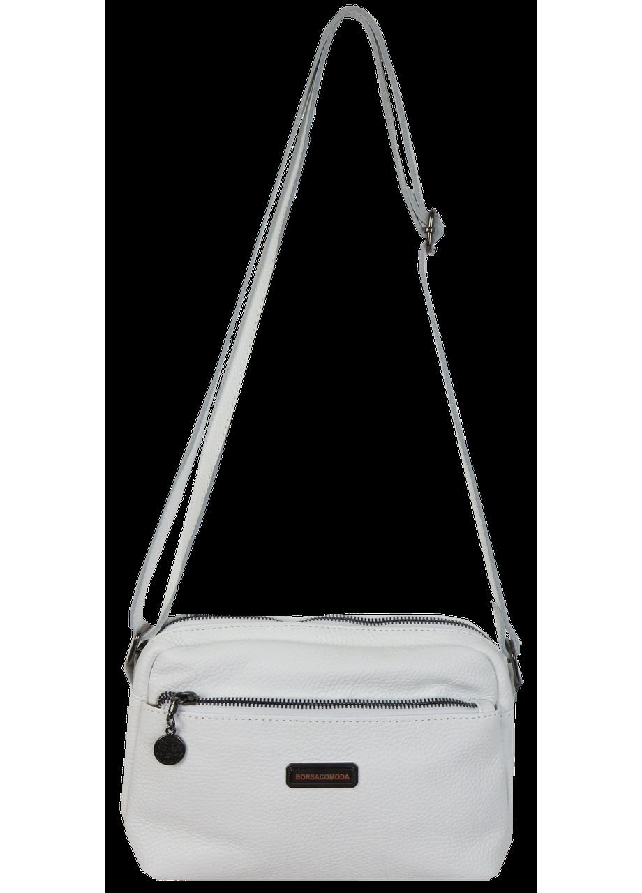 Жіноча шкіряна сумка на плече біла Borsacomoda (360893857)