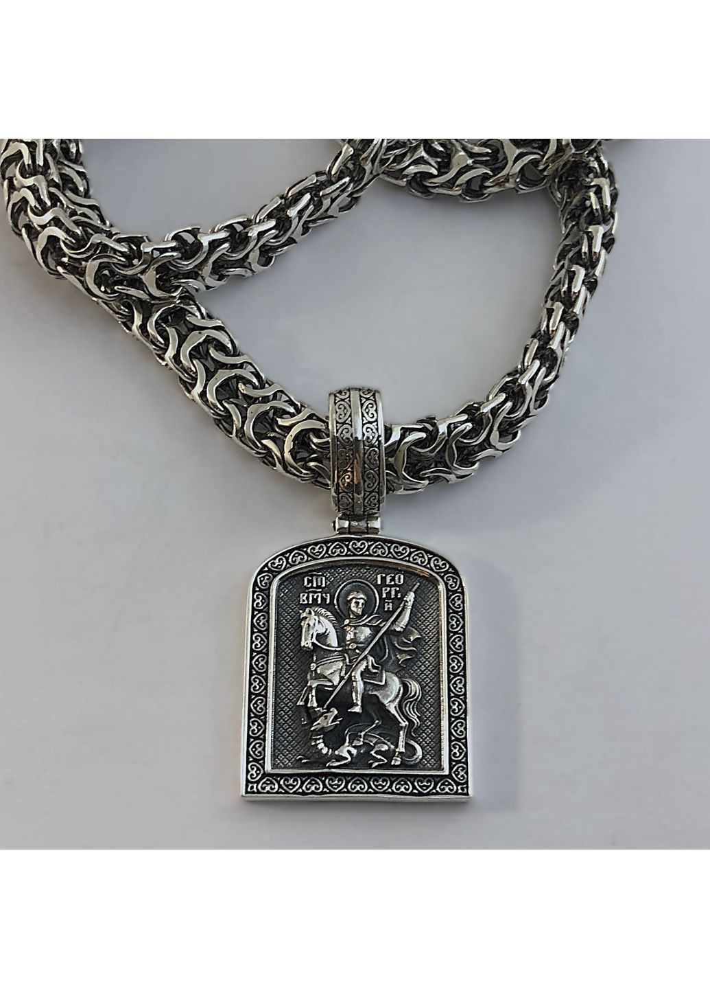 Мужской серебрянный комплект рамзес, ладанка Георгия Победоносца DeLoS (370798599)