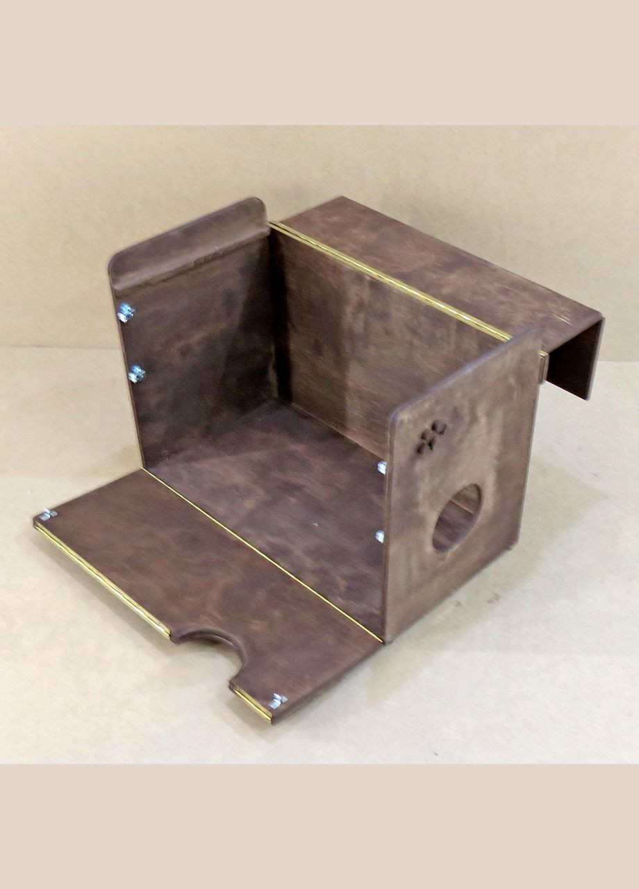 Домик для кошки из дерева Вальтер капучино (ДДК-000709) No Brand (328453083)