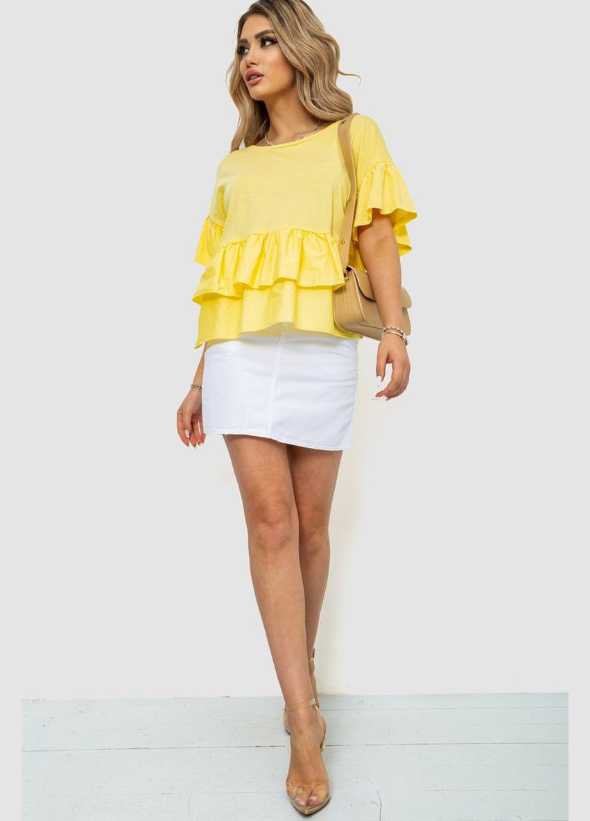 Желтая летняя футболка-блуза, цвет желтый, Ager