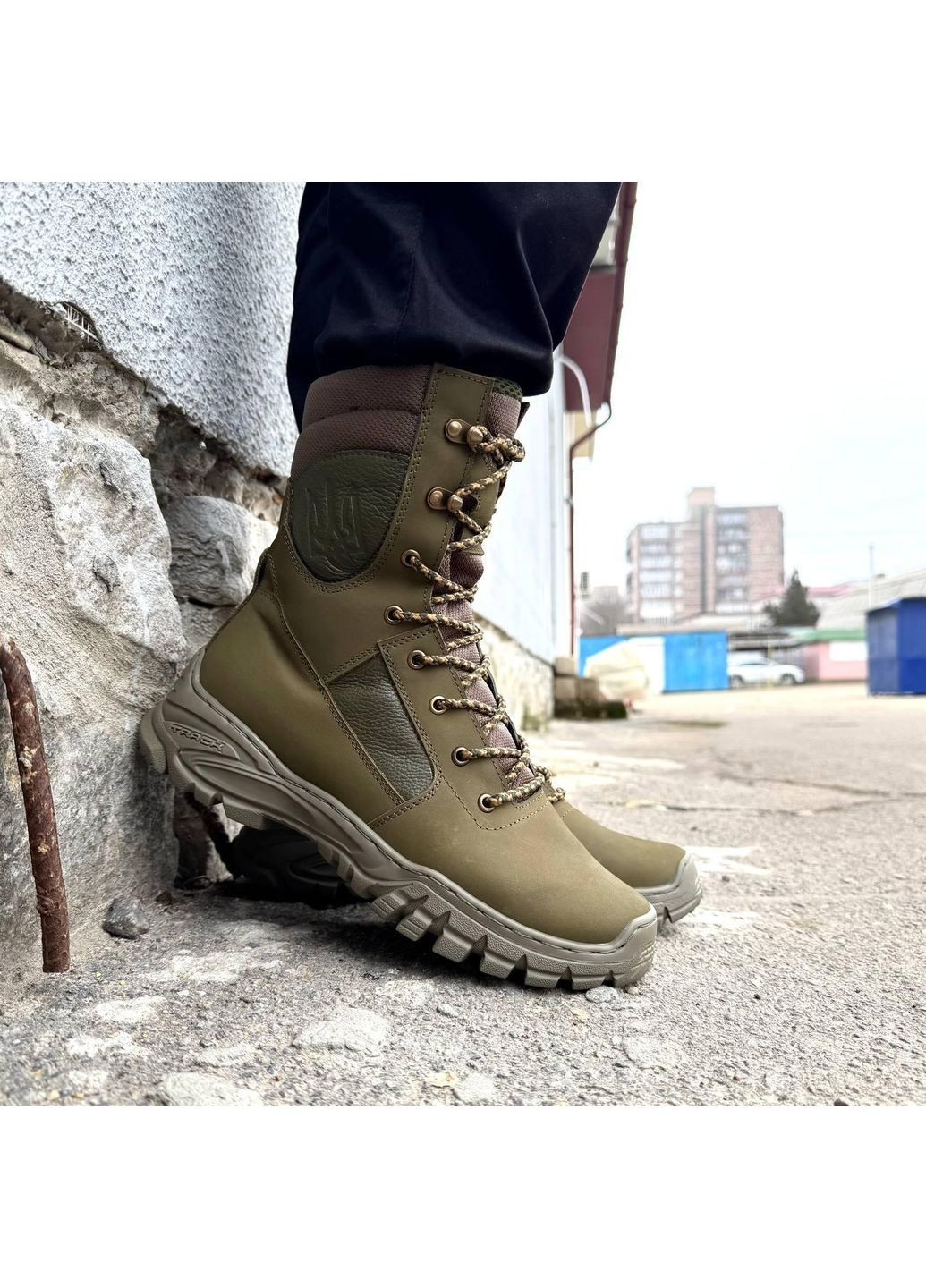 Шкіряні літні Берці Ботинки Тактичні. 36-49р Олива. Посилена п'ята та носок! DSLM-1051 49 No Brand (349513294)