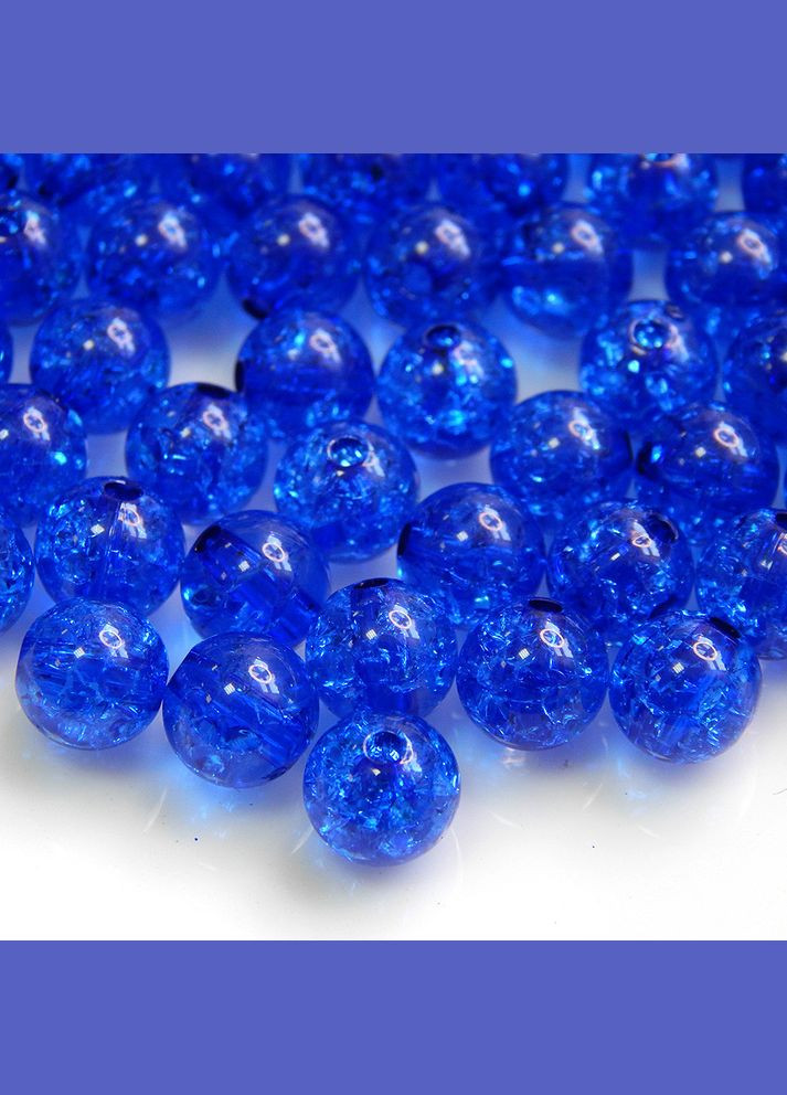 Намистини "Бите скло", акрилові, 8 мм, сині, 30 шт No Brand (340485048)