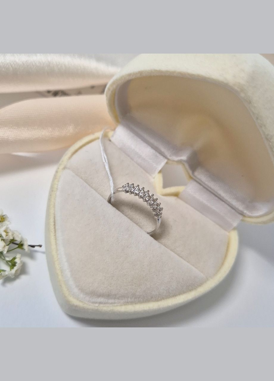 Серебряное кольцо широкая Дорожка с белыми камнями 16.5 размер серебро 925 пробы Родированное 1460к 0.82г No Brand (329900855)