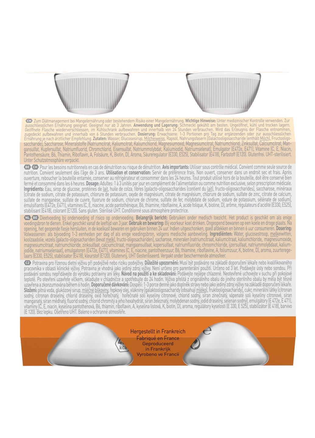 Энтеральное питание Resource 2.0+Fibre со вкусом клубники, 4 шт. по 200 мл Nestle Health Science 12100527 (328309975)