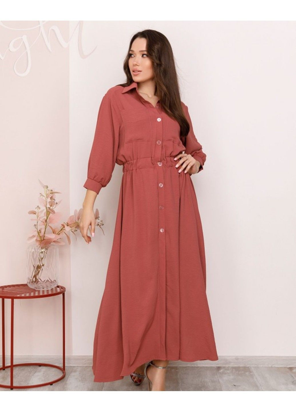 Рожева повсякденний сукня sa-169 xl темно-рожевий ISSA PLUS