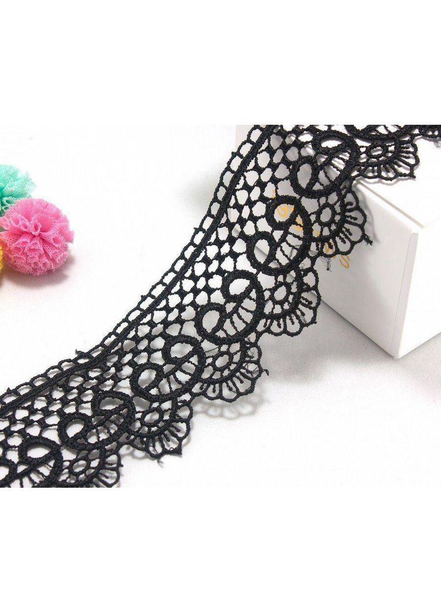 (1 метр) Кружево макраме 5см "Завиток" цвет - черный Plus-plus (352743168)