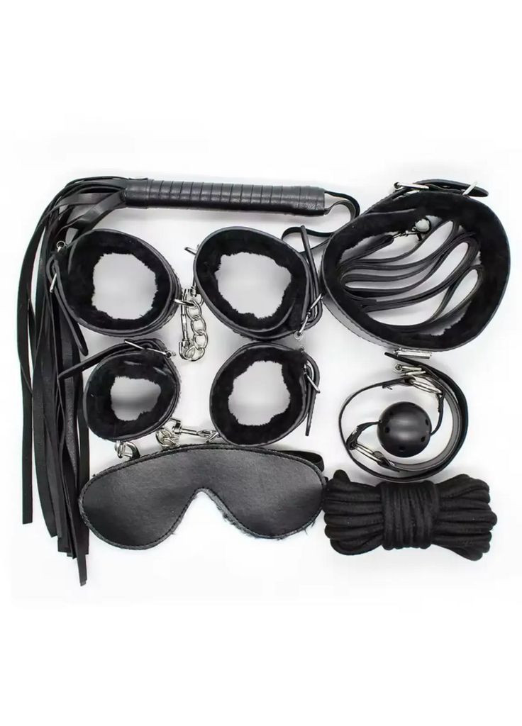 Еротичний набір БДСМ для рольових ігор Чорний бдсм набір 8 предметів для рольових садо-мазо ігор Фетіш No Brand (316720761)