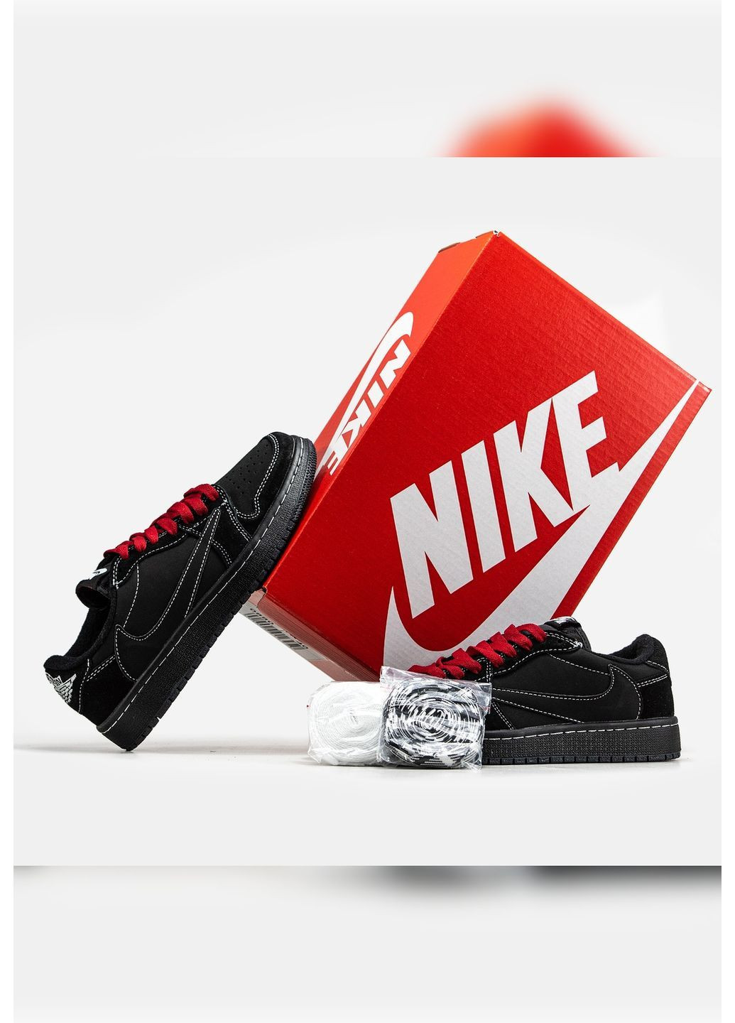 Черные всесезонные кроссовки nike No Brand Air Jordan 1 Low x Travis Scott