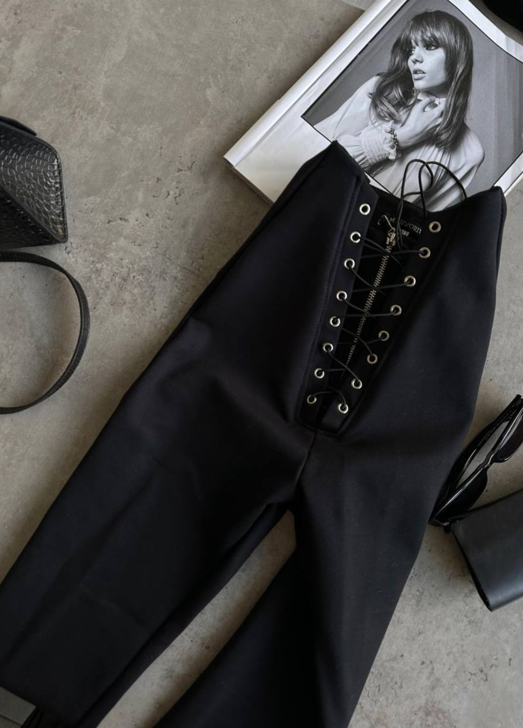 Лосини високої посадки на блискавці зі шнурівкою Tik-Tak (341735855)