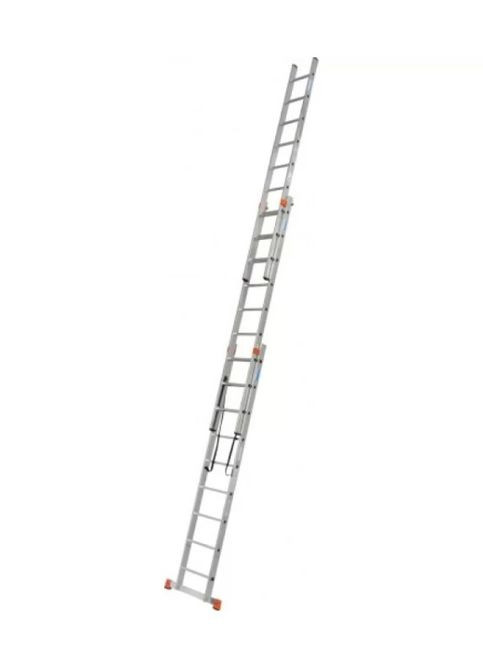 Алюминиевая лестница Tribilo (3х9 ступенек) универсальная 3-секционная (24155) Krause (302675272)