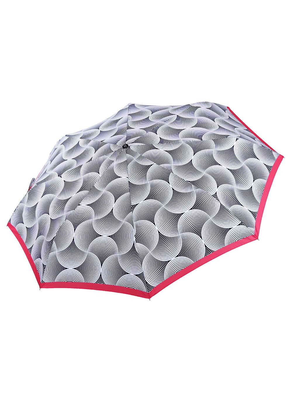 Чёрно-белого яркий женский зонтик оригинал Pierre Cardin средний система антиветер (303137376)