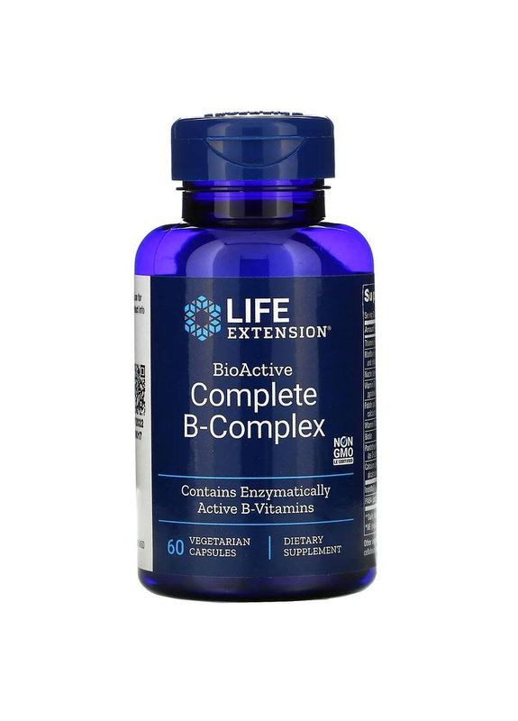 Комплекс витаминов группы B BioActive Complete BComplex 60 растительных капсул Life Extension (264648080)