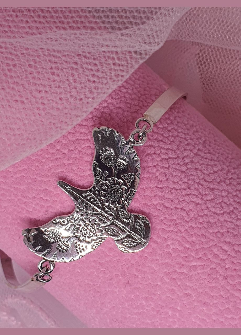 Комплект срібний 925 проба браслет і кулон Пташка горлиця вишиванка українська No Brand (329999429)