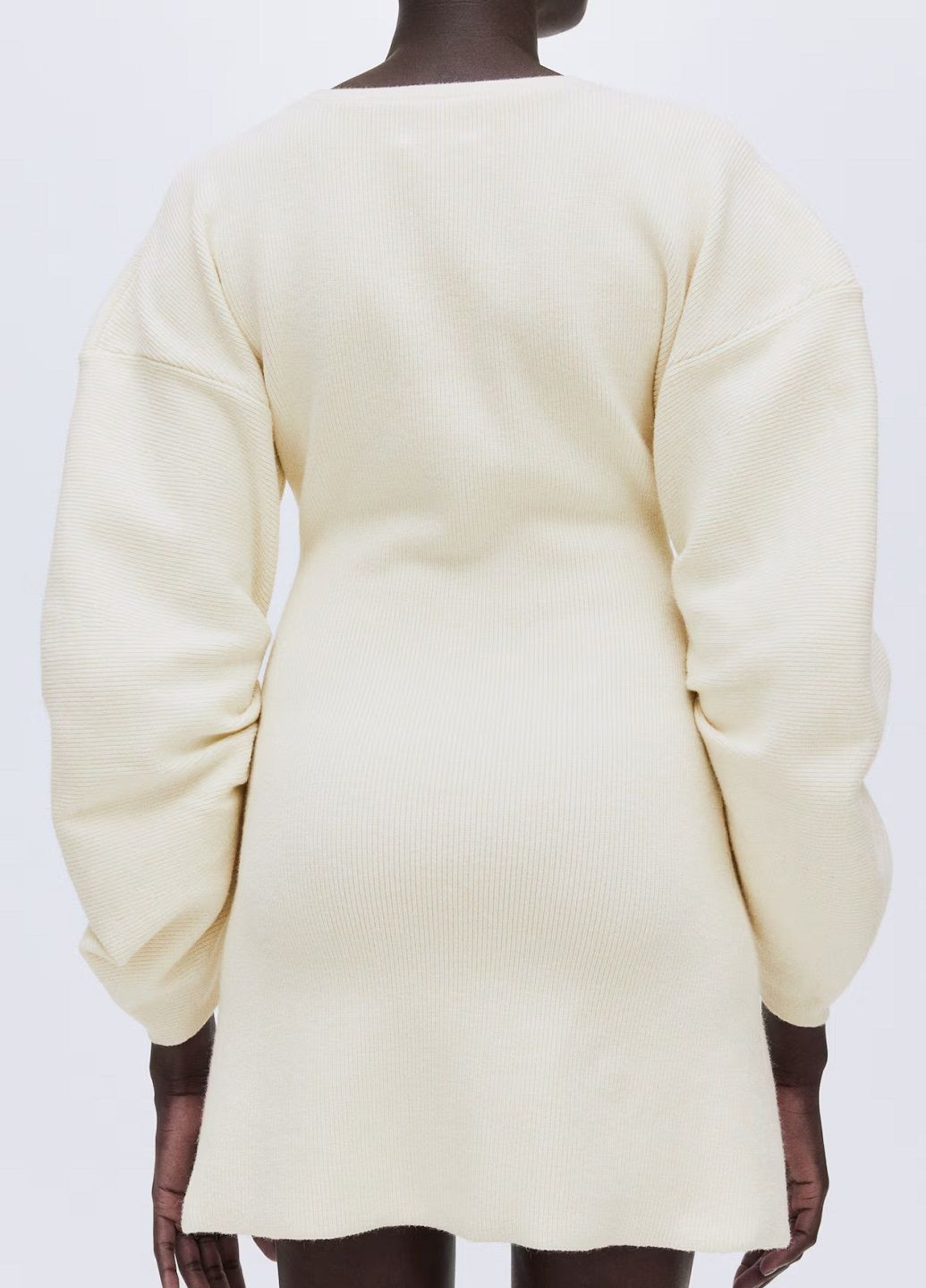 Молочное кэжуал платье H&M однотонное