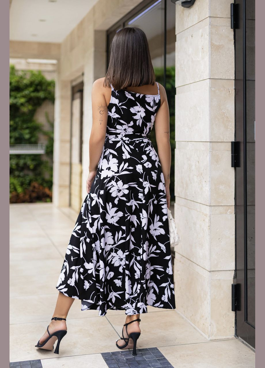 Чорна літня довга сукня на запах Fashion Girl