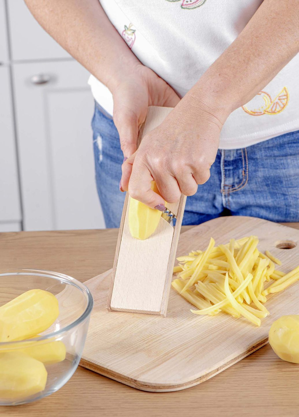 Шинковка дерев'яна для картоплі фрі 25.5х7 см Kitchette (369142516)