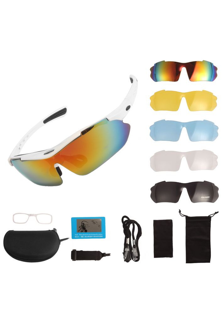 Захисні окуляри тактичні white з поляризацією 5 лінз One size+ Solve (329741355)