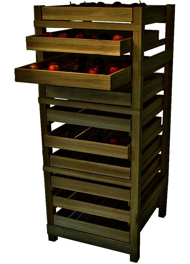 Стеллаж для овощей и фруктов из дерева Квадо мускат (ЯХТ-007107) No Brand (327845840)