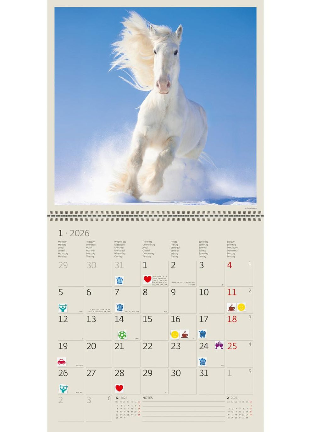 Календарь HELMA 2026 30 х 30 см Horses Helma 365 (361855116)