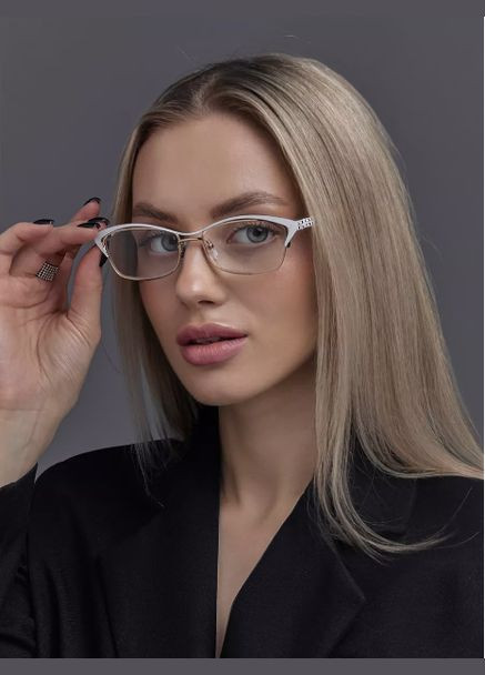 Жіночі окуляри Glodiatr для зору +3.75 метал лисичка Білі Ralph (335814045)