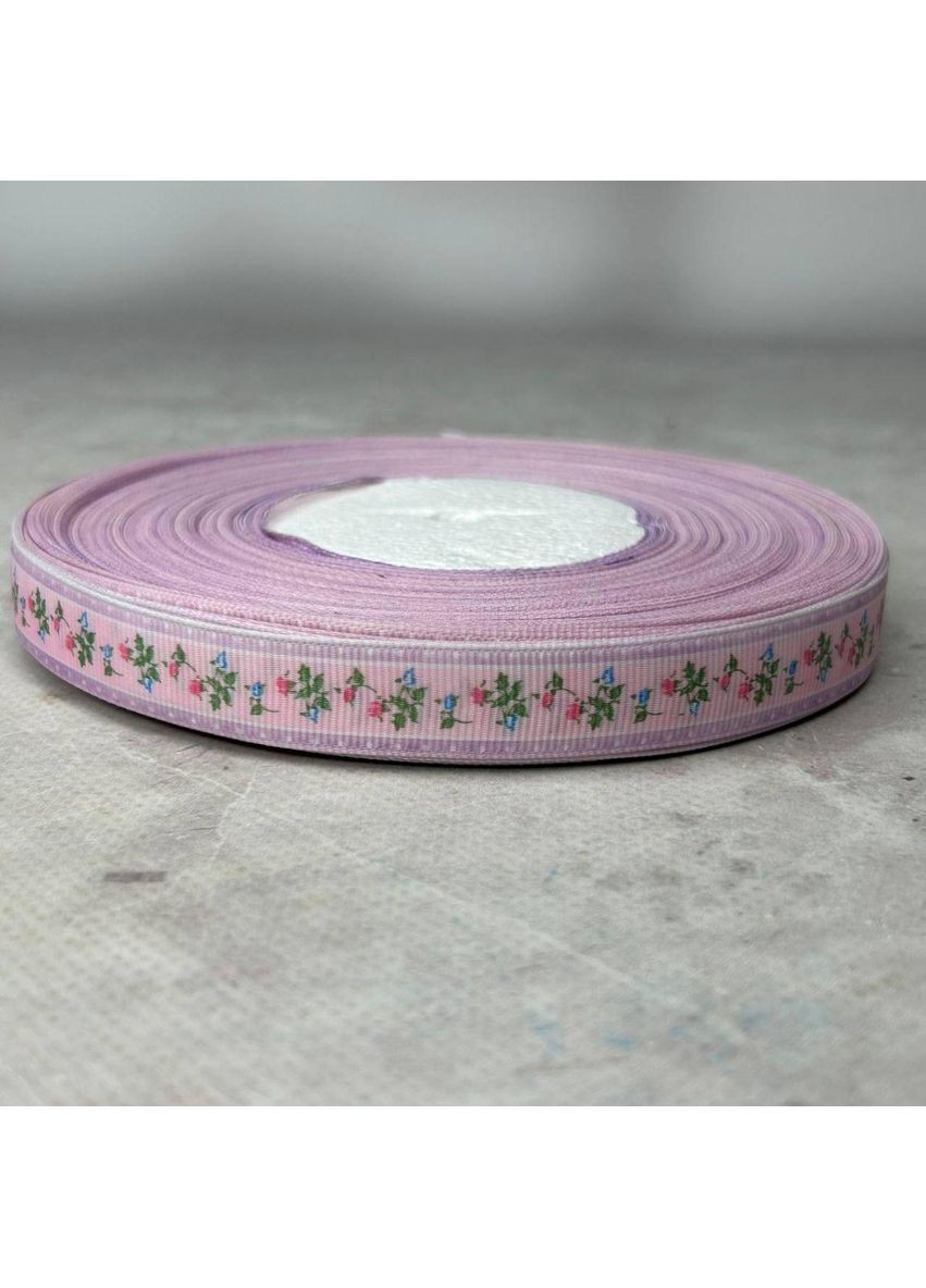 1,5 см Стрічка репсова з принтом на метраж - #746/1 бузковий Plus-plus (353393194)