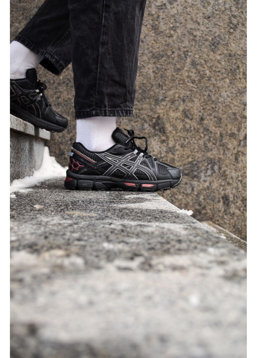 КРОССОВКИ ЖЕНСКИЕ ASICS GEL KAHANA 8 BLACK RED АСИКС ГЕЛЬ КАХАНО 8 No Brand чёрные демисезоны (367167601)