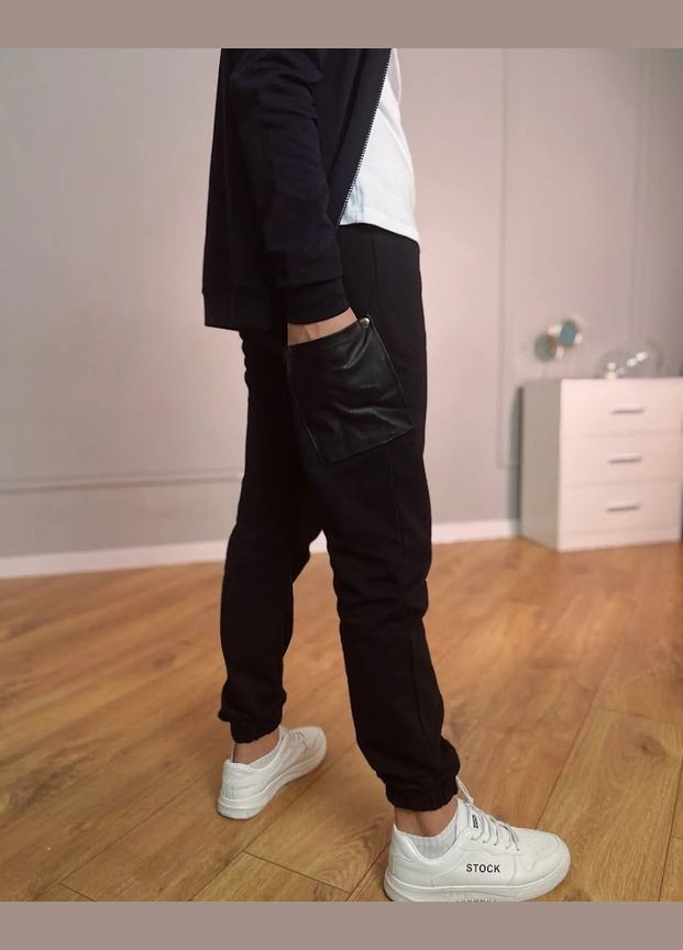 Черные повседневный демисезонные брюки No Brand