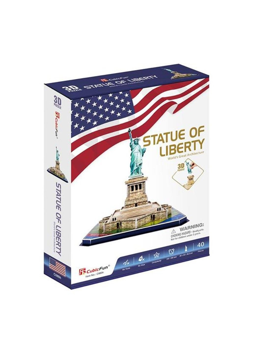 3D пазл CubicFun Статуя Свободи (C080h) Cubic Fun (331298182)